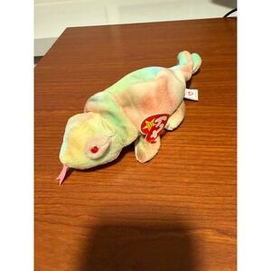 Ty Beanie Baby Rainbow the Chameleon 1997 Tie Dye Plush